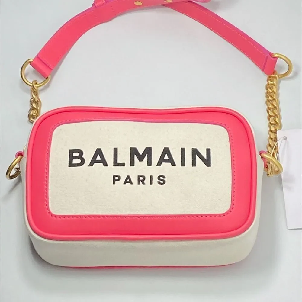 Balmain B-Army 18 Canvas Logo Camera Bag - Picture 11 of 14